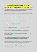CMFO Exam UPDATED ACTUAL &NewLine;QUESTIONS AND CORRECT ANSWERS