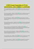 CMFO Exam Preparation ACTUAL &NewLine;QUESTIONS AND CORRECT ANSWERS