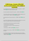 CMFO Exam &ndash; Practice UPDATED &NewLine;ACTUAL QUESTIONS AND CORRECT &NewLine;ANSWERS