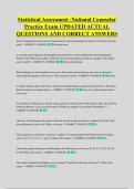 Statistical Assessment -National Counselor &NewLine;Practice Exam UPDATED ACTUAL &NewLine;QUESTIONS AND CORRECT ANSWERS