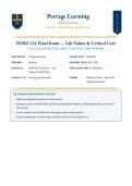 NURS 231 Final Exam Lab Values & Critical Care &lpar;LATEST EDITION&rpar; &vert; Complete Study Guide with Verified Q&A and Detailed Rationales &vert; Common Laboratory Values  &vert; A&plus; Graded &vert; Portage Learning