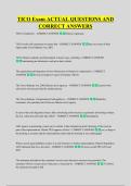 TICO Exam ACTUAL QUESTIONS AND &NewLine;CORRECT ANSWERS