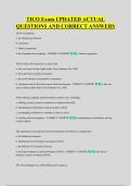 TICO Exam UPDATED ACTUAL &NewLine;QUESTIONS AND CORRECT ANSWERS