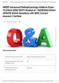 NR507 Advanced Pathophysiology Midterm Exam V2 EXAM 2026 TEST&excl;&excl; Graded A&plus; &vert; 2025&vert;2026 EXAM UPDATE EXAM Questions with 100&percnt; Correct Answers &vert; Verified&NewLine;&NewLine;&NewLine;