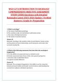 WGU C273 INTRODUCTION TO SOCIOLOGY &NewLine;COMPREHENSIVE OBJECTIVE ASSESSMENT &NewLine;STUDY GUIDE Questions with Detailed &NewLine;Rationales Latest 2025-2026 Update &vert; Verified &NewLine;Answers &vert; Grade A&plus; Preparation