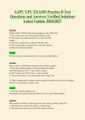 AAPC CPC EXAMS Practice B Test&NewLine;Questions and Answers Verified Solutions&NewLine;Latest Update 2026&sol;2027