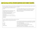 AMS Final Exam ACTUAL UPDATED QUESTIONS AND CORRECT ANSWERS