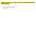 AMSA Advanced Nursing 1 In-Class Review ACTUAL UPDATED QUESTIONS AND &NewLine;CORRECT ANSWERS