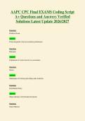 AAPC CPC Final EXAMS Coding Script&NewLine;A&plus; Questions and Answers Verified&NewLine;Solutions Latest Update 2026&sol;2027