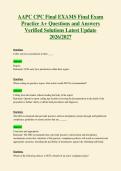 AAPC CPC Final EXAMS Final Exam&NewLine;Practice A&plus; Questions and Answers&NewLine;Verified Solutions Latest Update&NewLine;2026&sol;2027