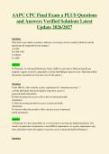 AAPC CPC Final Exam a PLUS Questions&NewLine;and Answers Verified Solutions Latest&NewLine;Update 2026&sol;2027