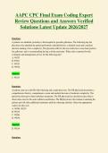 AAPC CPC Final Exam Coding Expert&NewLine;Review Questions and Answers Verified&NewLine;Solutions Latest Update 2026&sol;2027