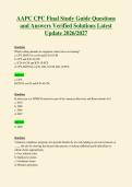 AAPC CPC Final Study Guide Questions&NewLine;and Answers Verified Solutions Latest&NewLine;Update 2026&sol;2027