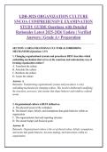 LDR-302S ORGANIZATION CULTURE &NewLine;SNCOA COMPREHENSIVE EXAMINATION &NewLine;STUDY GUIDE Questions with Detailed &NewLine;Rationales Latest 2025-2026 Update &vert; Verified &NewLine;Answers &vert; Grade A&plus; Preparation 