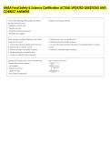 AMSA Food Safety & Science Certification ACTUAL UPDATED QUESTIONS AND &NewLine;CORRECT ANSWERS 