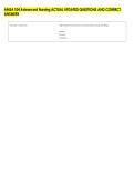 AMSA 104 Advanced Nursing ACTUAL UPDATED QUESTIONS AND CORRECT &NewLine;ANSWERS 