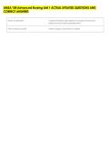 AMSA 104 Advanced Nursing Unit 1 ACTUAL UPDATED QUESTIONS AND &NewLine;CORRECT ANSWERS 