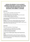 AIPMM CPM &lpar;PRODUCT MANAGEMENT &NewLine;CERTIFICATION&rpar; REAL ACTUAL TEST WITH &NewLine;LATEST UPDATES 2026 WITH ACTUAL  &NewLine;QUESTION AND CORRECT ANSWERS 