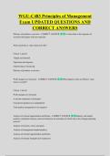WGU-C483 Principles of Management &NewLine;Exam UPDATED QUESTIONS AND &NewLine;CORRECT ANSWERS
