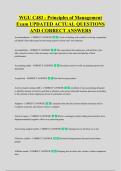 WGU C483 - Principles of Management &NewLine;Exam UPDATED ACTUAL QUESTIONS &NewLine;AND CORRECT ANSWERS