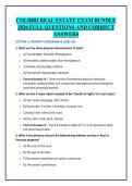 COLIBRI REAL ESTATE EXAM BUNDLE &NewLine;2026 FULL QUESTIONS AND CORRECT &NewLine;ANSWERS 