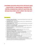 CALIFORNIA QUALIFIED APPLICATOR CERTIFICATE &lpar;QAC&rpar; &ndash; SUBCATEGORY Q&colon; MAINTENANCE GARDENER PEST &NewLine;CONTROL EXAMINATION COMPLETE QUESTIONS AND &NewLine;DETAILED SOLUTIONS LATEST UPDATE THIS YEAR JUST &NewLine;RELEASED