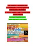 Advanced Health Assessment & Clinical Diagnosis in Primary Care&comma; 7th Edition Test Bank &vert; Complete Chapters Questions & Answers