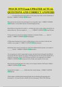 PSYCH 3375 Exam UPDATED ACTUAL &NewLine;QUESTIONS AND CORRECT ANSWERS