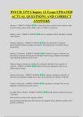 PSYCH 3375 Chapter 12 Exam UPDATED &NewLine;ACTUAL QUESTIONS AND CORRECT &NewLine;ANSWERS