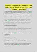 Nurs 4465 Population & Community Exam &NewLine;UPDATED ACTUAL QUESTIONS AND &NewLine;CORRECT ANSWERS