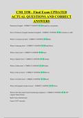 CMI 3358 - Final Exam UPDATED &NewLine;ACTUAL QUESTIONS AND CORRECT &NewLine;ANSWERS