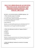 WGU VYC1 PRINCIPLES OF ACCOUNTING &NewLine;PRACTICE EXAM &vert; QUESTIONS AND &NewLine;ANSWERS WITH RATIONALE &vert; 2026 &NewLine;UPDATE &vert; 100&percnt; PASS 