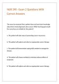NUR 390 - Exam 2 Questions With Correct Answers