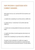 NUR 390 EXAM 1 QUESTIONS WITH CORRECT ANSWERS 