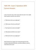 NUR 390 - Exam 3 Questions With Correct Answers