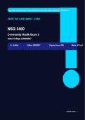 NSG 3480 Community Health Exam 2 Actual 2026&sol;2027 &ndash; 100&percnt; Verified &vert; &NewLine;Detailed Rationales &ndash; Pass Guaranteed &ndash; A&plus; Graded