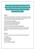 Colibri Real Estate &lpar;Real Estate Express&rpar; Final &NewLine;Exam ACTUAL TEST BANK 100&plus; Questions and &NewLine;Correct Detailed Answers &vert; Rated A&plus; Grade &vert; &NewLine;Guaranteed Pass 100&percnt; 