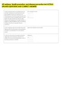 ATI wellness&comma; Health promotion&comma; and disease prevention test ACTUAL &NewLine;UPDATED QUESTIONS AND CORRECT ANSWERS 