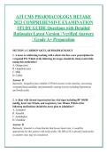 ATI CMS PHARMACOLOGY RETAKE &NewLine;2023 COMPREHENSIVE EXAMINATION &NewLine;STUDY GUIDE Questions with Detailed &NewLine;Rationales Latest Version &vert; Verified Answers &NewLine;&vert; Grade A&plus; Preparation