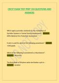 CRCST EXAM TEST PREP 150 QUESTIONS AND ANSWERS