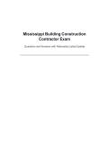 Mississippi Building Construction Contractor Exam&NewLine;Questions and Answers with Rationales&vert; Latest Update&NewLine;