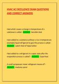 HVAC AC EXCELLENCE EXAM QUESTIONS AND CORRECT ANSWERS