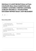 OB EXAM 3 &vert;&vert; MOST RECENT EXAM ACTUAL COMPLETE REAL EXAM QUESTIONS AND CORRECT ANSWERS &lpar;VERIFIED ANSWERS&rpar; ALREADY GRADED A&plus; &vert; GUARANTEED SUCCESS&excl;&excl; NEWEST EXAM &vert; JUST RELEASED&excl;&excl;