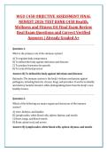 WGU C458 OBJECTIVE ASSESSMENT FINAL &NewLine;NEWEST 2026 TEST BANK C458 Health&comma; &NewLine;Wellness and Fitness OA Final Exam Review &NewLine;Real Exam Questions and Correct Verified &NewLine;Answers &vert; Already Graded A&plus;