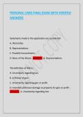 PERSONAL LINES FINAL EXAM WITH VERIFIED ANSWERS