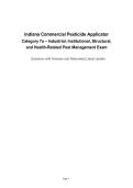 Indiana Commercial Pesticide Applicator Category 7a &ndash; Industrial&comma; Institutional&comma; Structural&comma; and Health-Related Pest Management Exam&NewLine;Questions with Answers and Rationales&vert; Latest Update&NewLine;