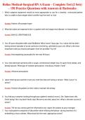 Relias Medical-Surgical RN A Exam &ndash; Complete Test &lpar;2 Sets&rpar; &ndash; 150 Practice Questions with Answers & Rationales&NewLine;