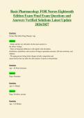 Basic Pharmacology FOR Nurses Eighteenth&NewLine;Edition Exam Final Exam Questions and&NewLine;Answers Verified Solutions Latest Update&NewLine;2026&sol;2027
