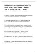 INTERMEDIATE ACCOUNTING 11TH EDITION&NewLine;EXAM SCRIPT TESTED QUESTIONS AND&NewLine;SOLUTIONS 100 PERCENT CORRECT