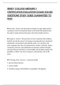 JERSEY COLLEGE MEDSURG 1&NewLine;CERTIFICATION EVALUATION EXAMS SOLVED&NewLine;QUESTIONS STUDY GUIDE GUARANTEED TO&NewLine;PASS